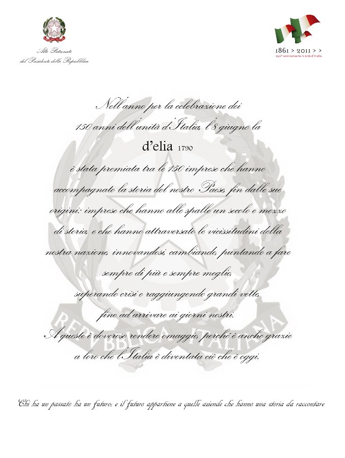 Certificato 150 anni